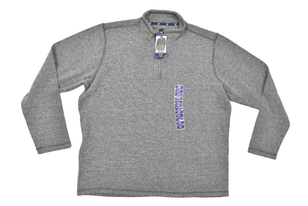 GAP Men's XXL Heather Gray Half-Zip Pullover Sweater Mock Neck NWT